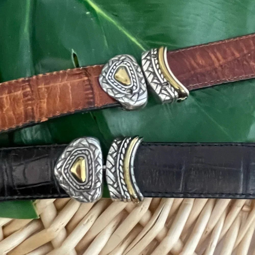 Brighton Reversible Black/Brown Croc Print 1